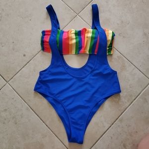 High waist Suspenders Swim suit